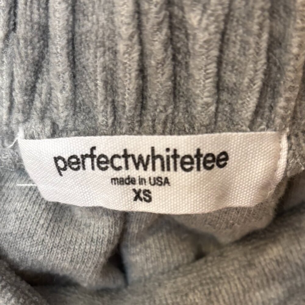 perfectwhitetee Holly Velour Sweatpant in Heather Grey Size XS - Picture 3 of 7
